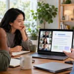 Remote team reviewing an AI-generated meeting summary together